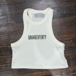 Savage X Fenty White Ribbed Tank Top
